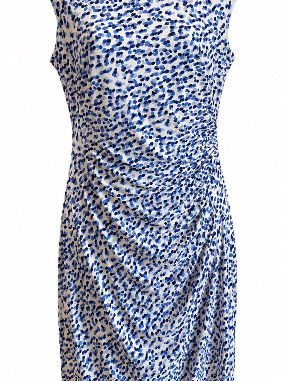 Ralph Lauren White Dress with Blue Dot Print - Picture 2 of 8
